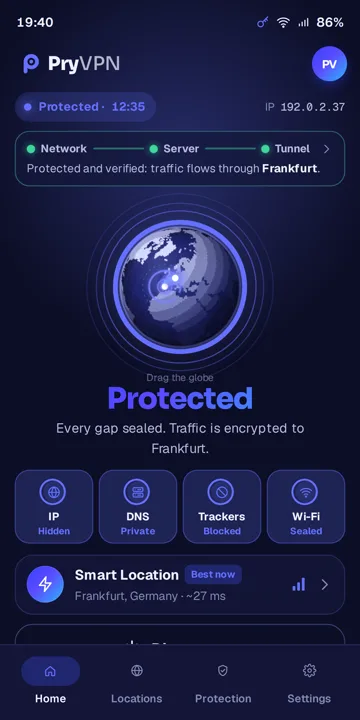 Protegido: tráfico cifrado hasta Fráncfort