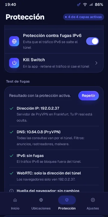 Test de fugas integrado